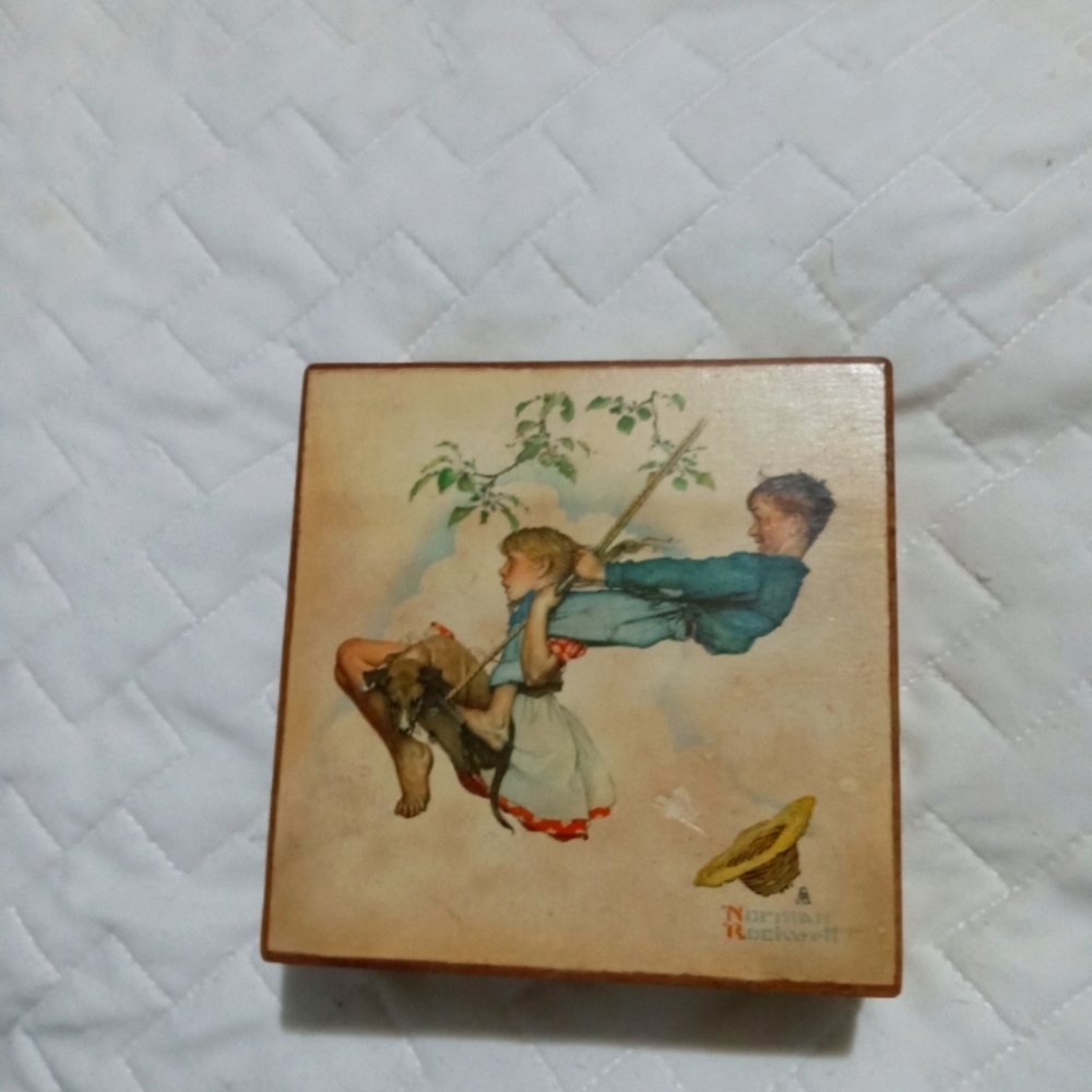 Schmidt Norman Rockwell Wooden Jewelry Box